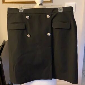 Talbots Black Skirt with silver buttons.